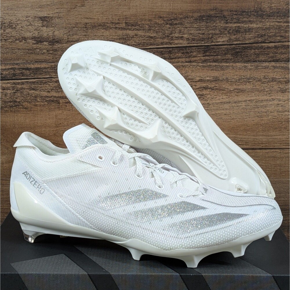 Adidas Adizero Electric Men's 11.5 White Metallic Silver Football Cleats IE4374